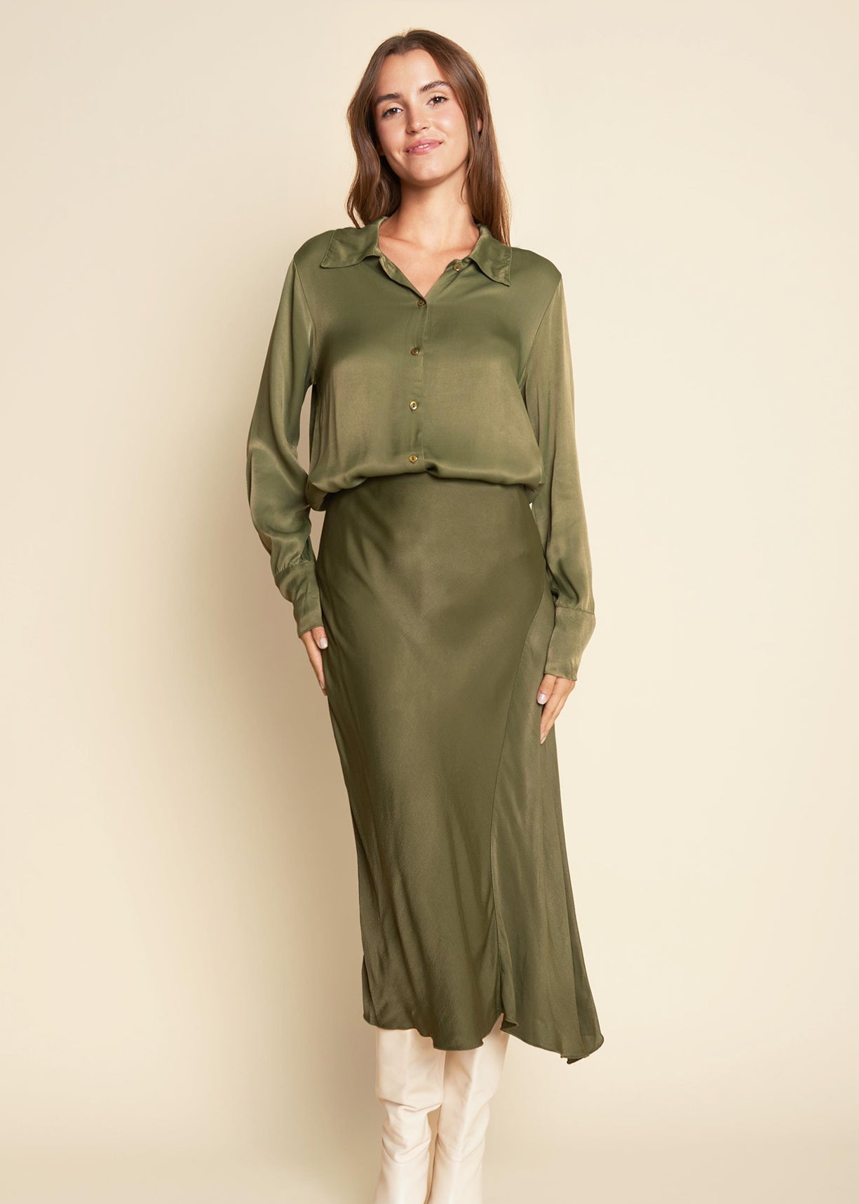 Ganzia Olijf Groene Rok