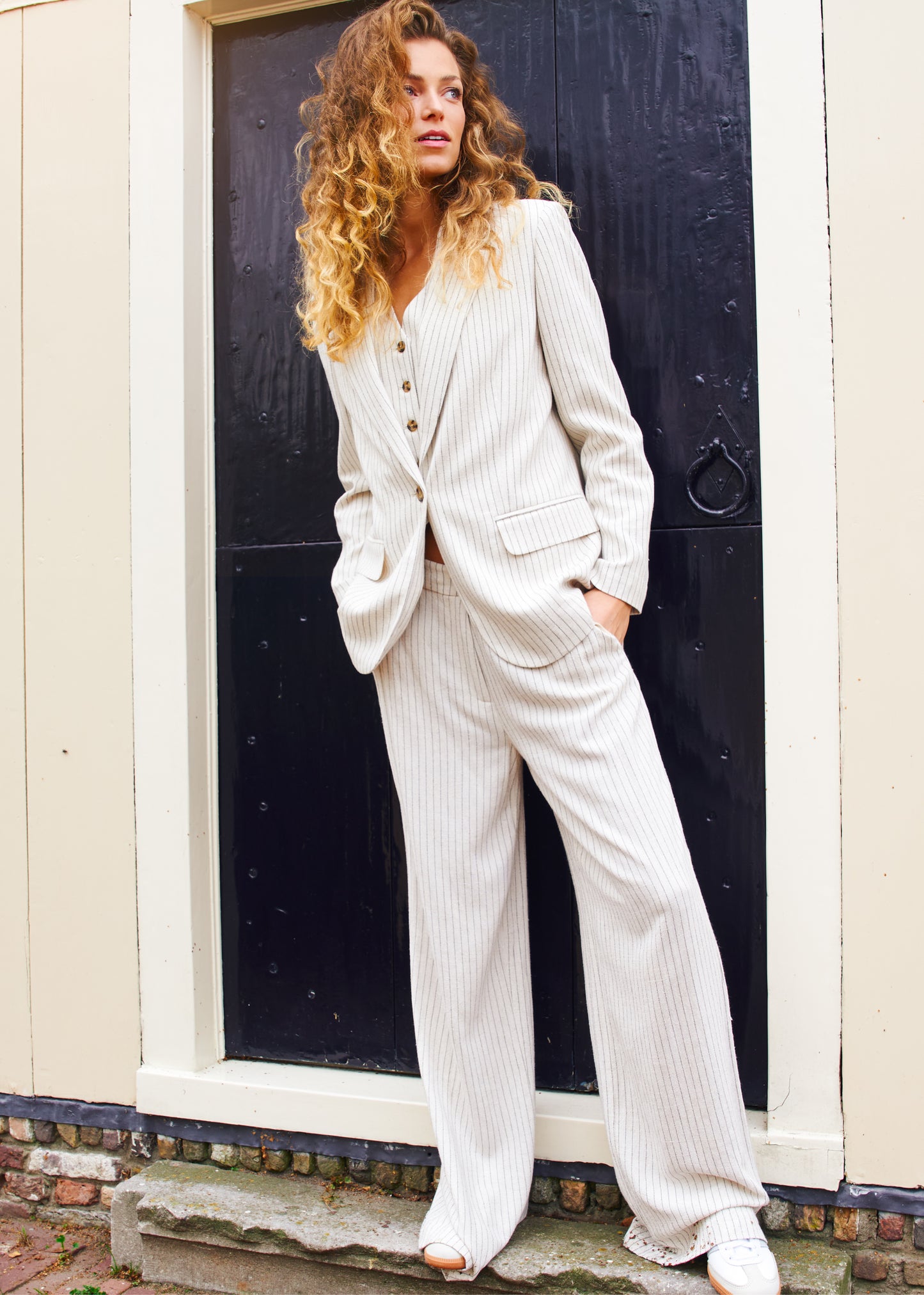 Anzio Blazer Natural Pinstripe