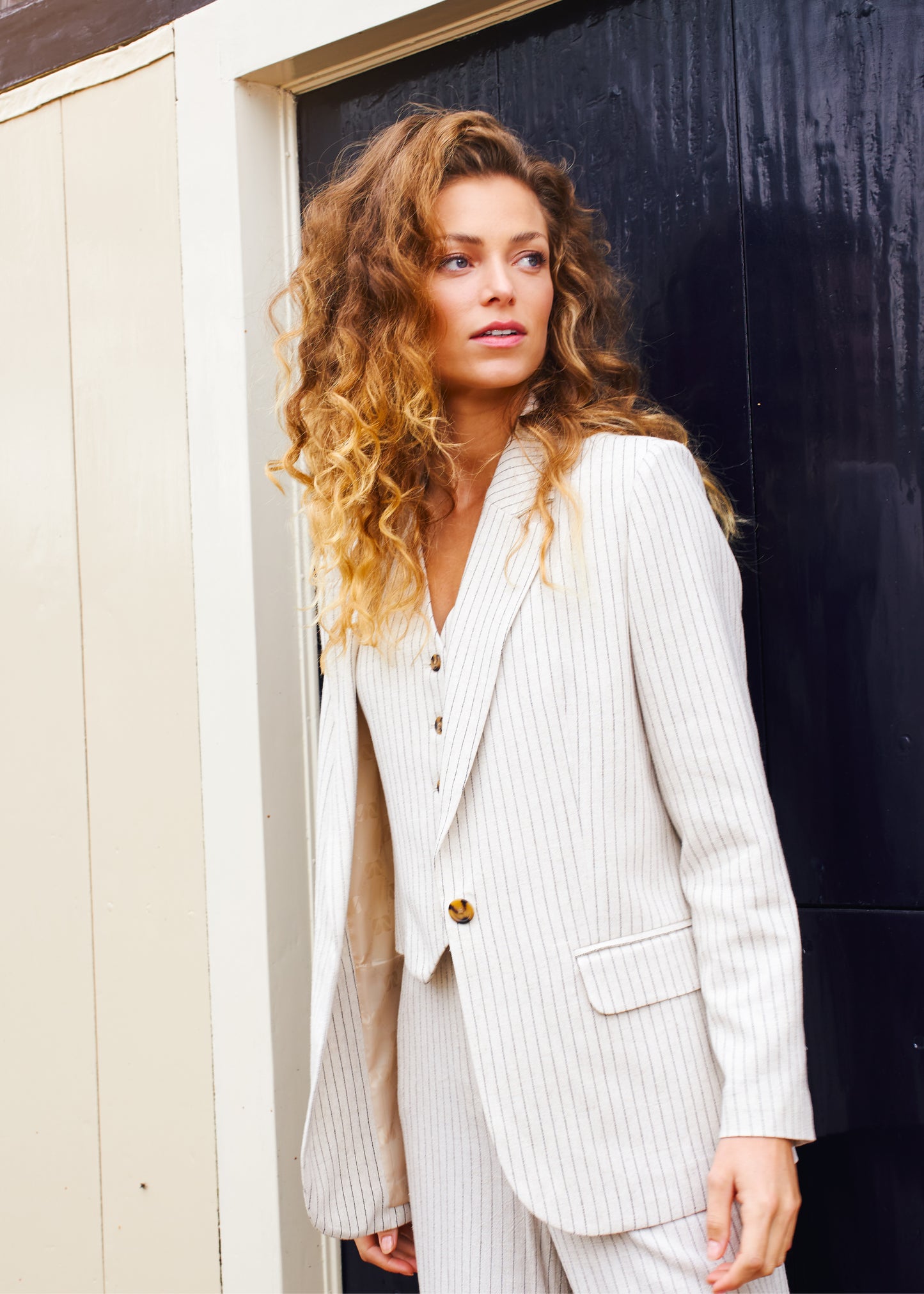 Anzio Blazer Natural Pinstripe