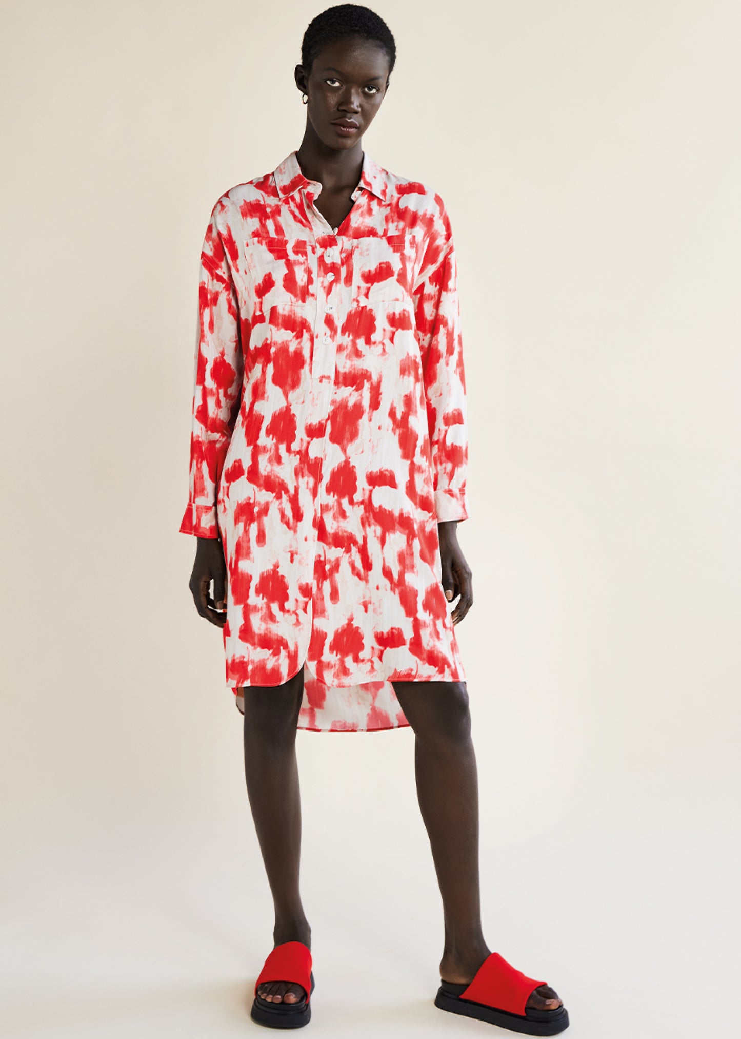 Gisele Dress - Red - Front - Dress - Simple