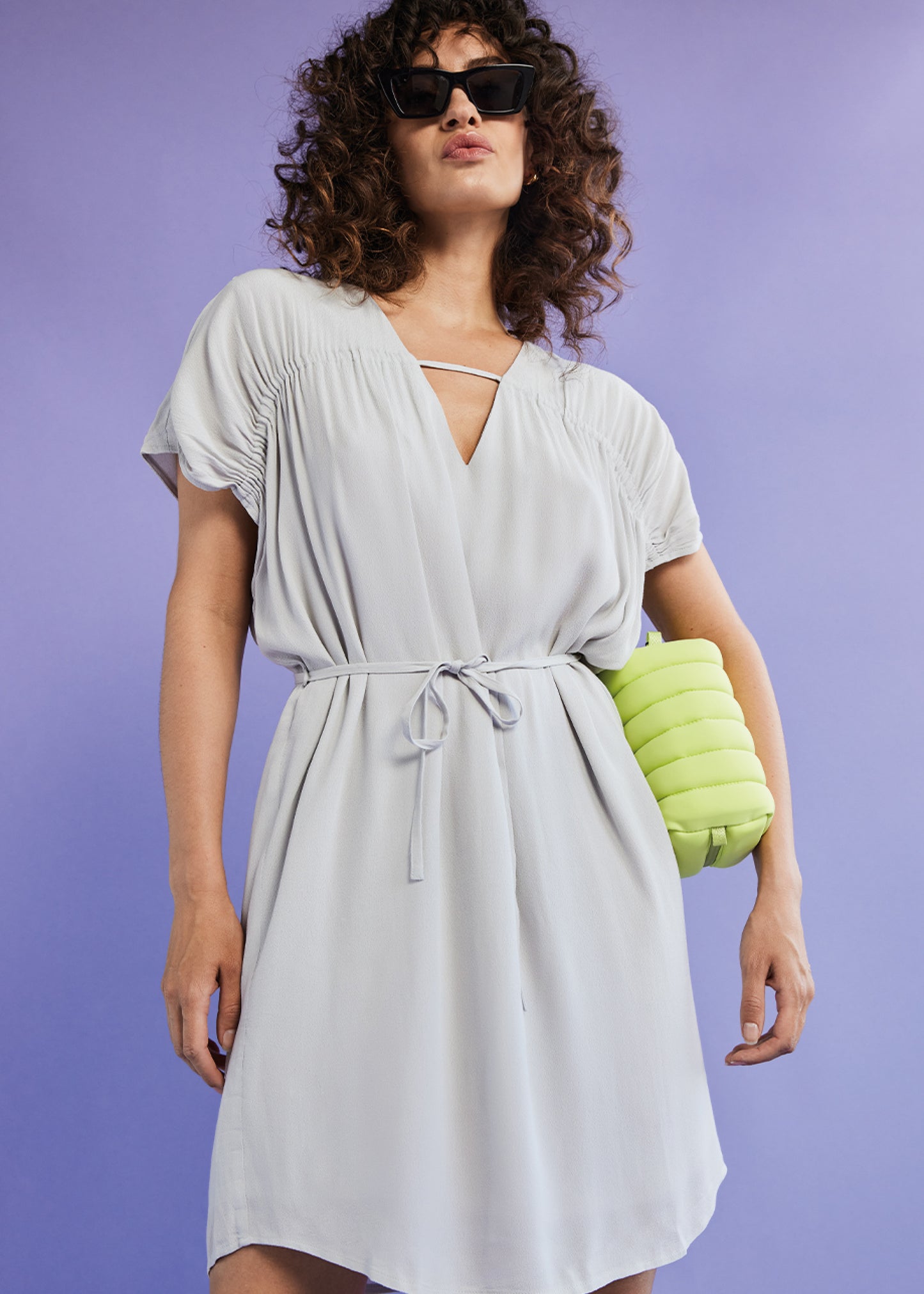 Kass Dress - Grey - Front - Dress - Simple