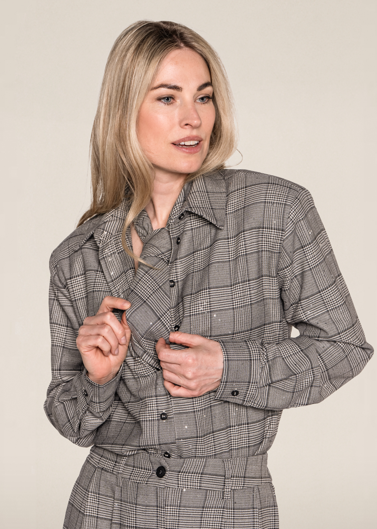 Kitty Blouse - Black Check