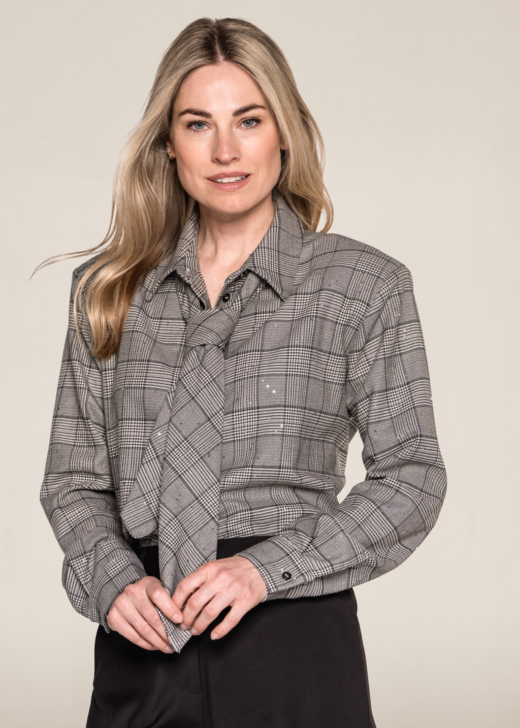 Kitty Blouse - Black Check