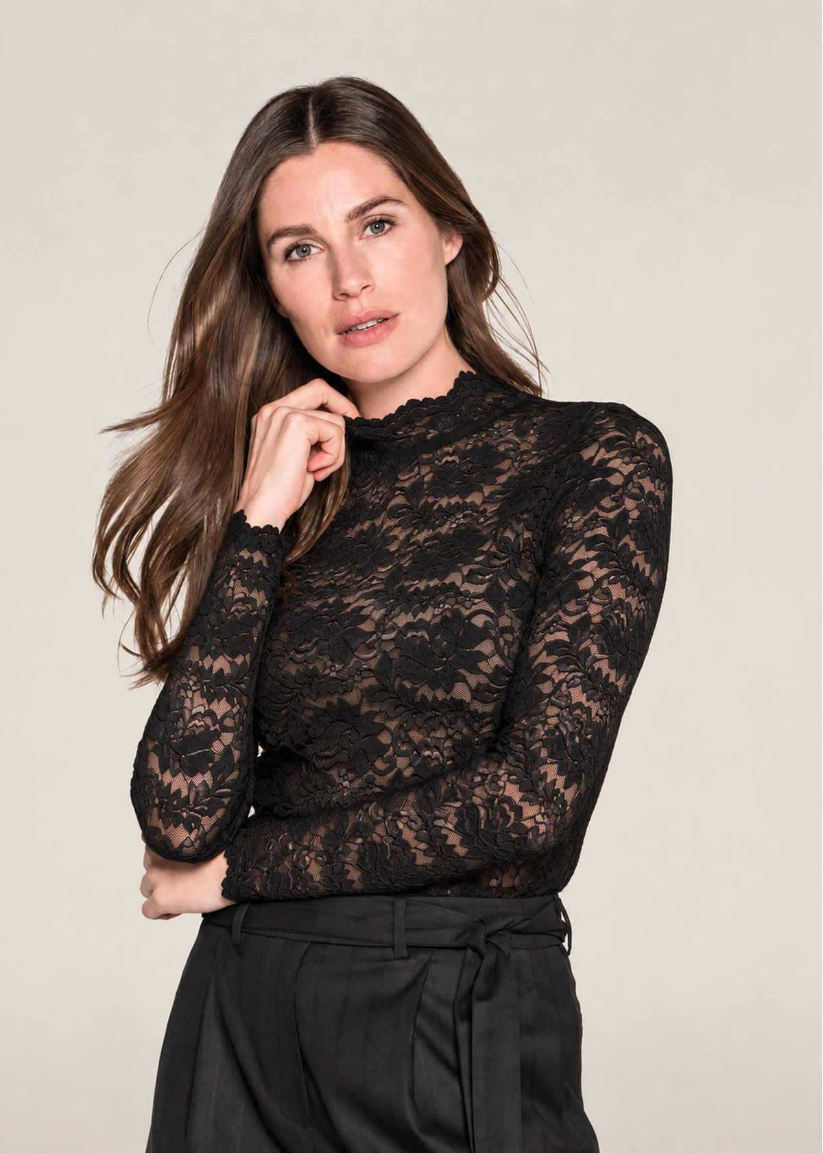 Jeanne Kanten Top - Zwart