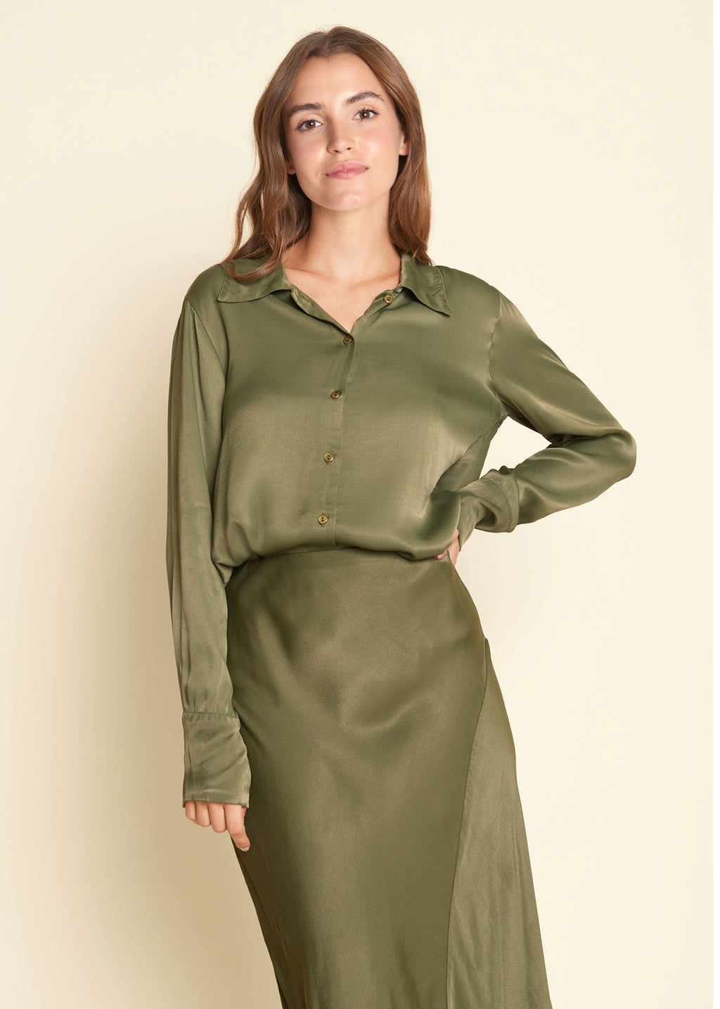 Ganzia Olijf Groene Rok