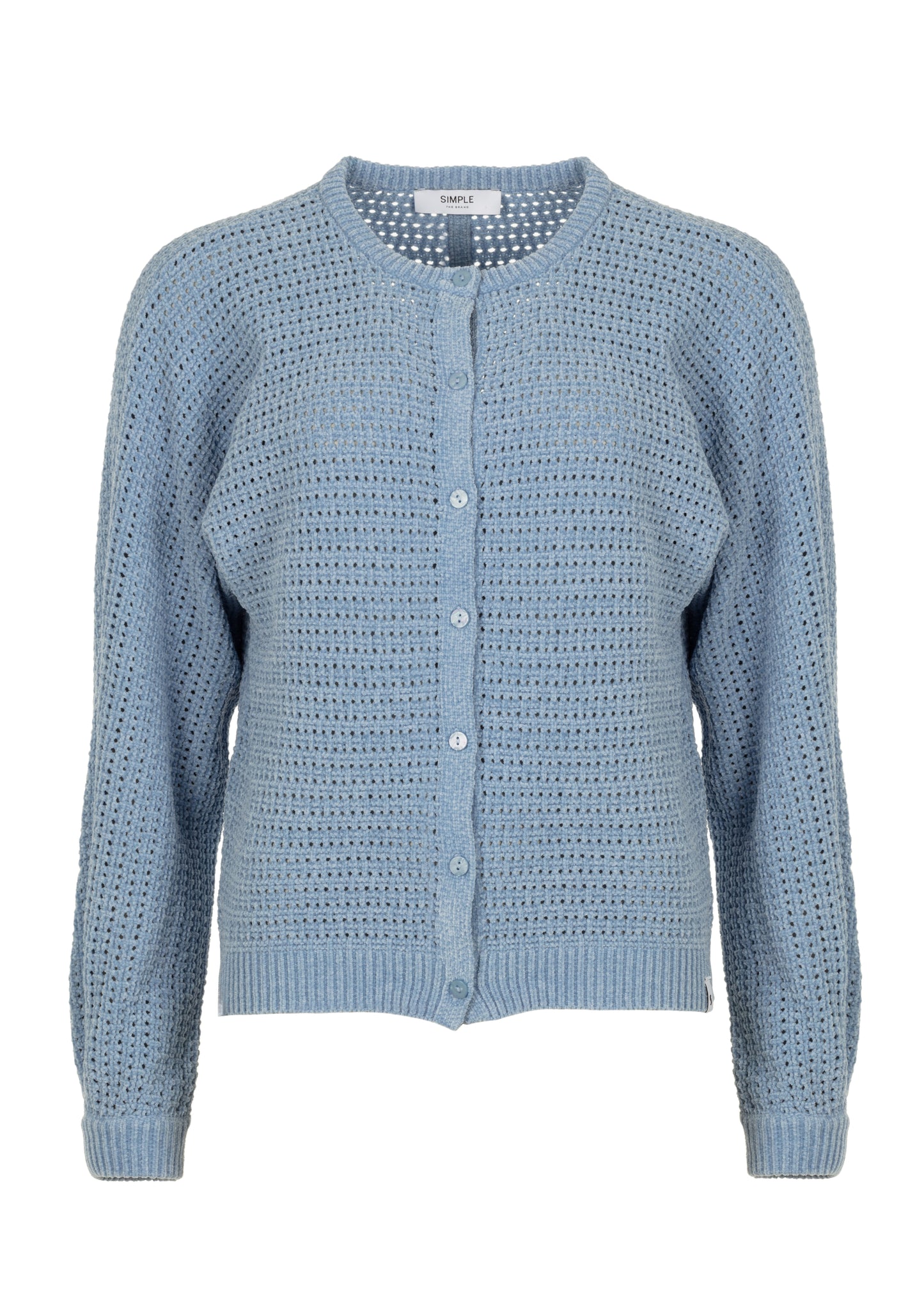 Carbella Chenille Cardigan Blue Calcite