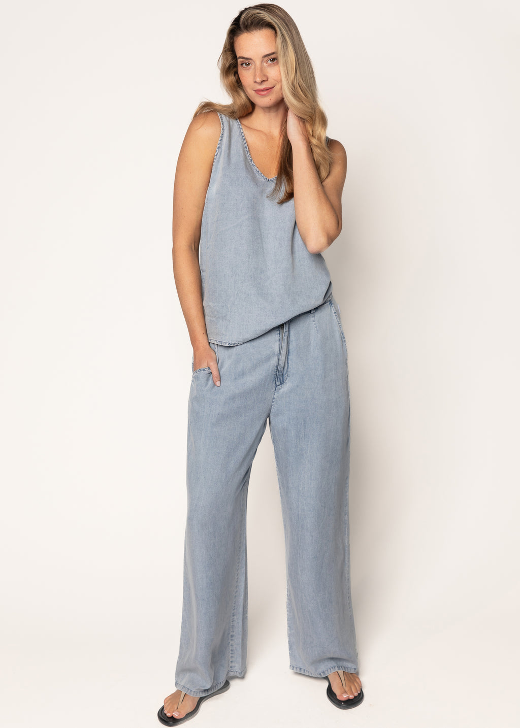 Ravenna Pants Faded Light Blue