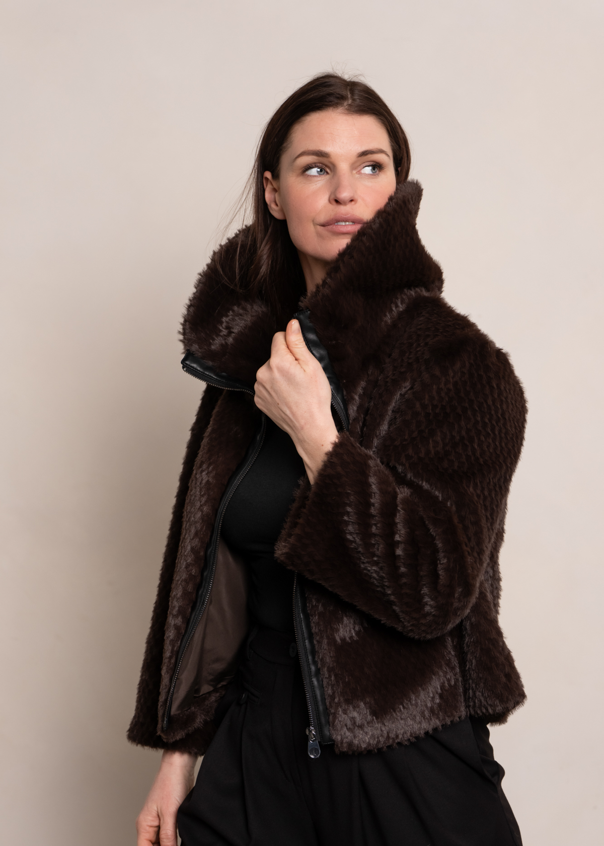 Dannie Fur Jacket - Cacao