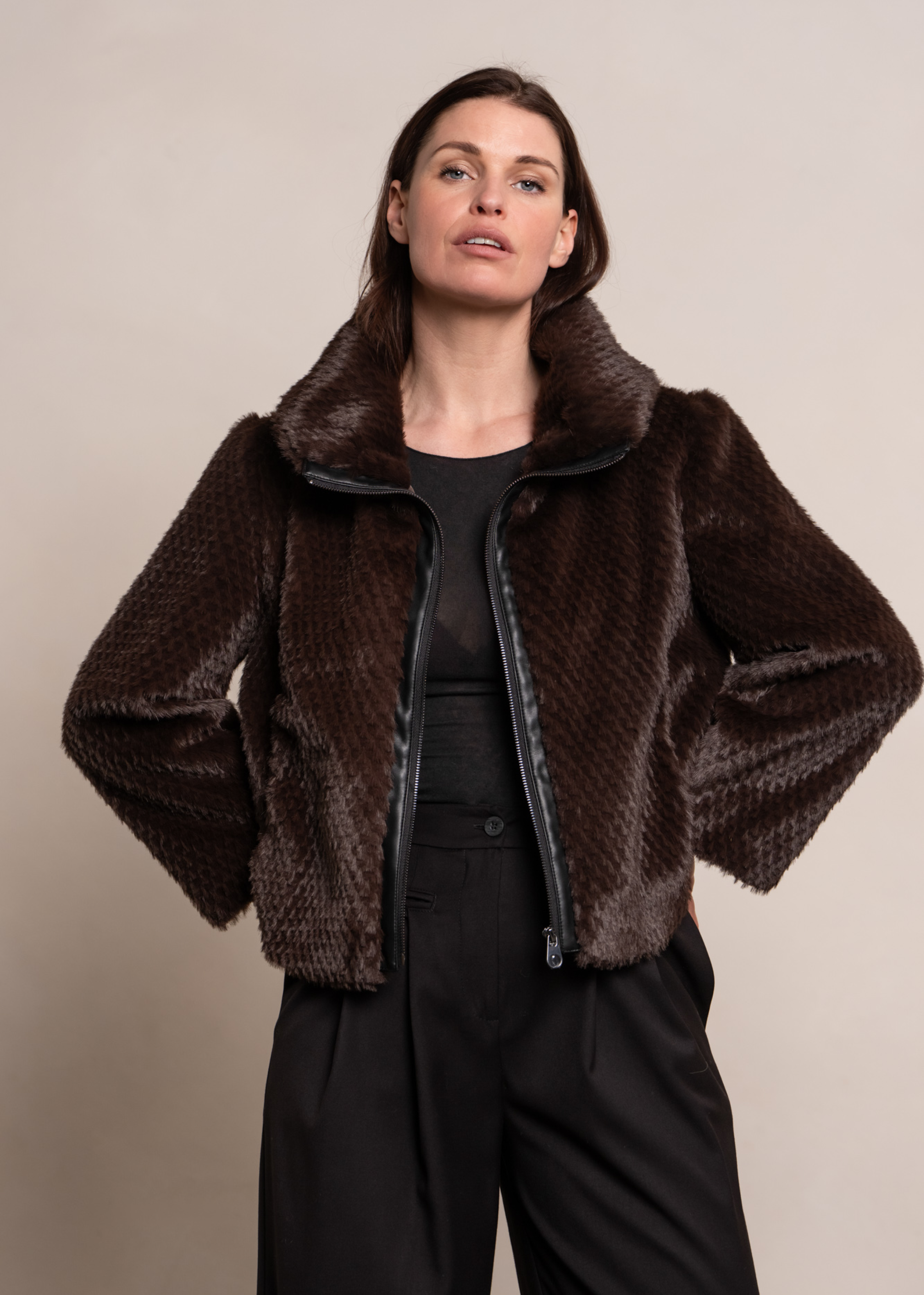 Dannie Fur Jacket - Cacao