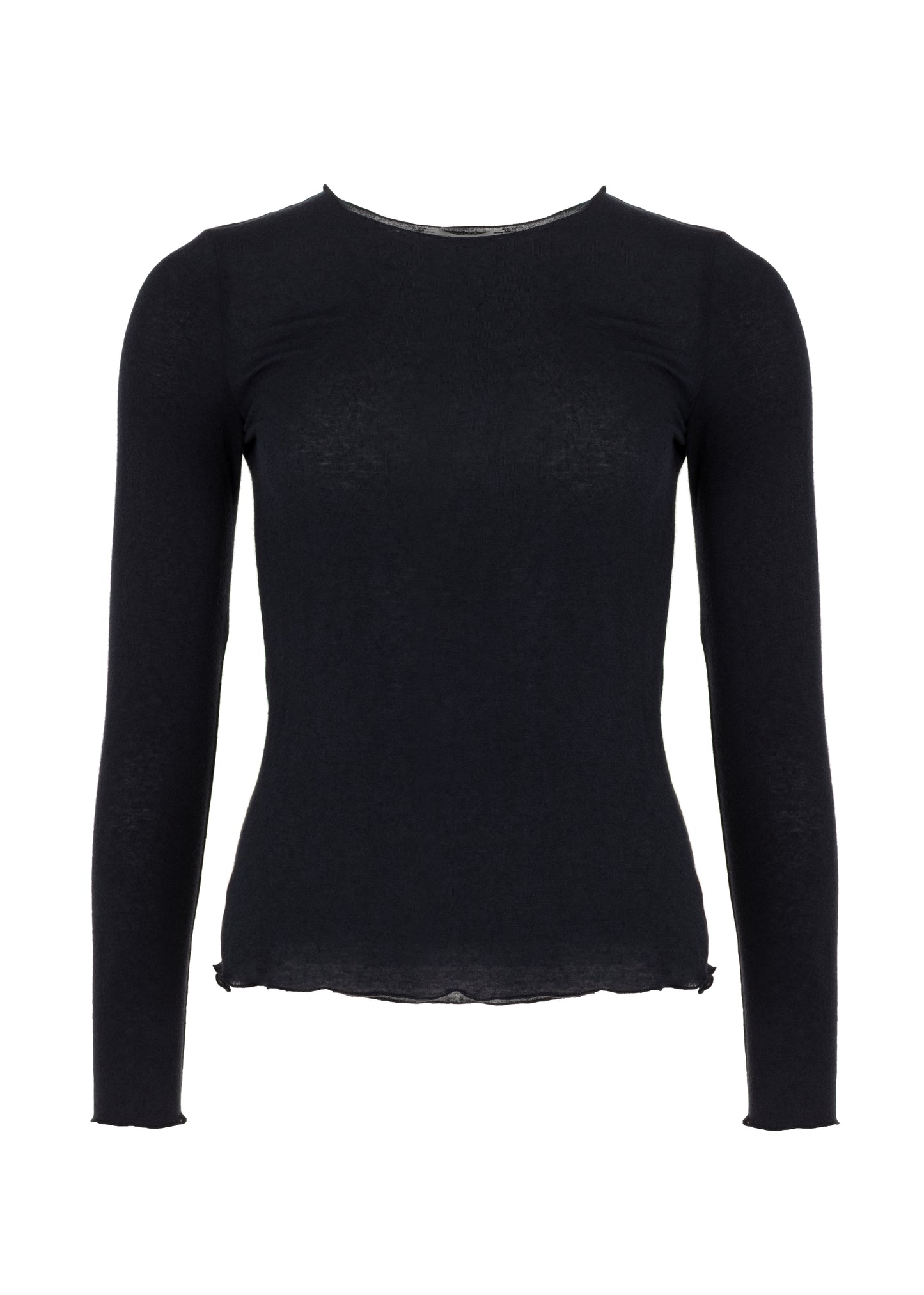 Davia Kasjmier Longsleeve - Blauwzwart