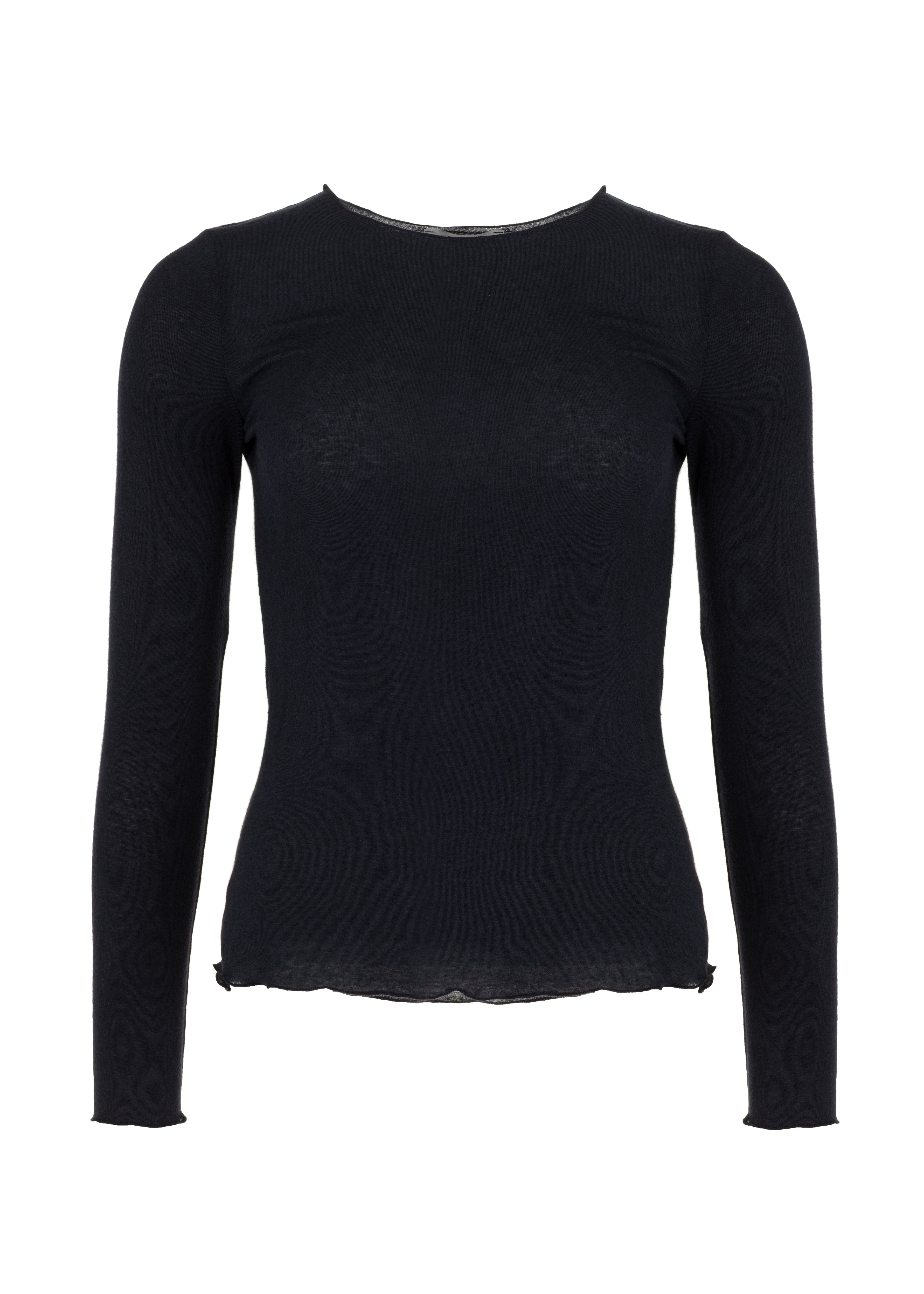 Davia Kasjmier Longsleeve - Blauwzwart