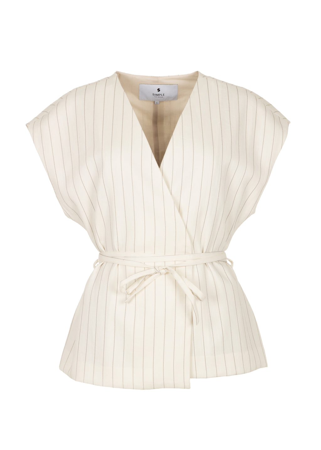 Desy Gilet Natural Pinstripe