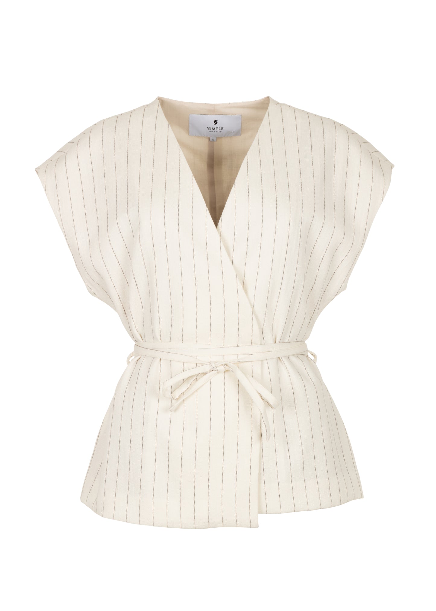 Desy Gilet Natural Pinstripe