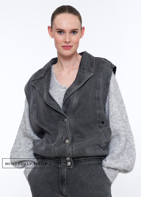 Vika Gilet Washed Black