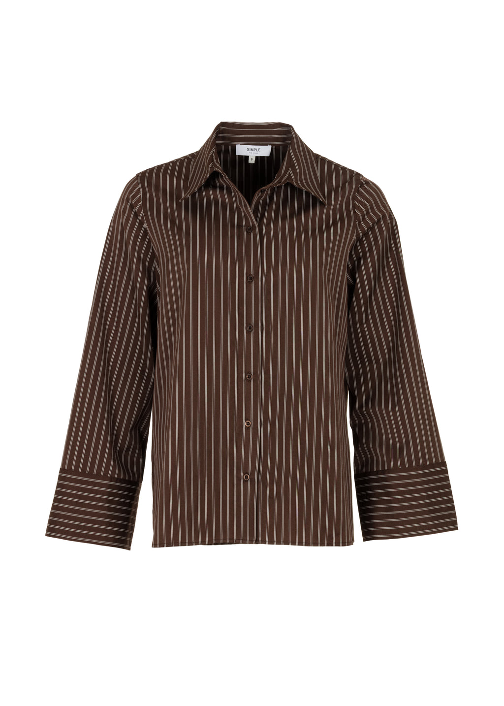 Juliana Shirt - Cacao Pinstripe