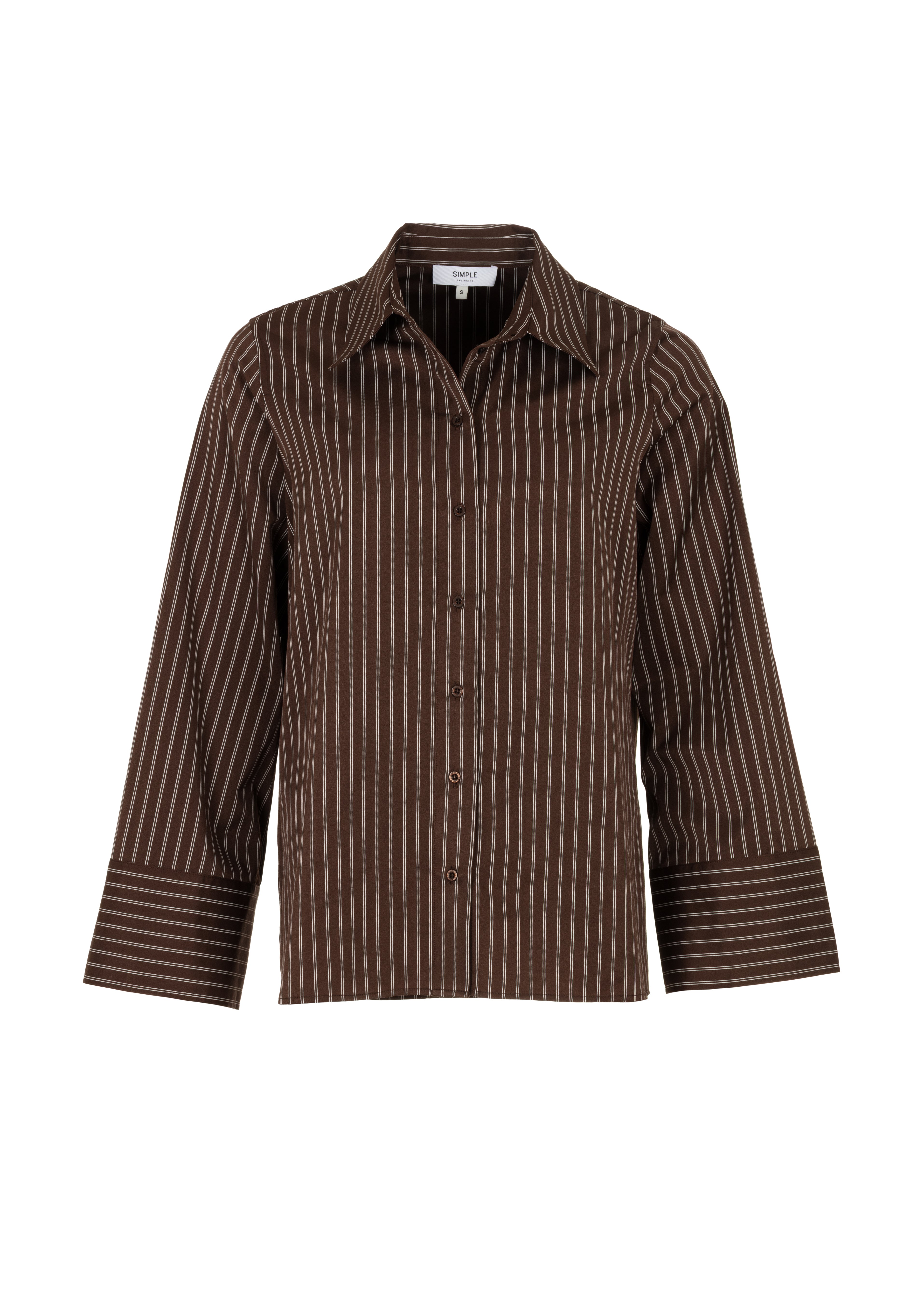 Juliana Shirt - Cacao Pinstripe