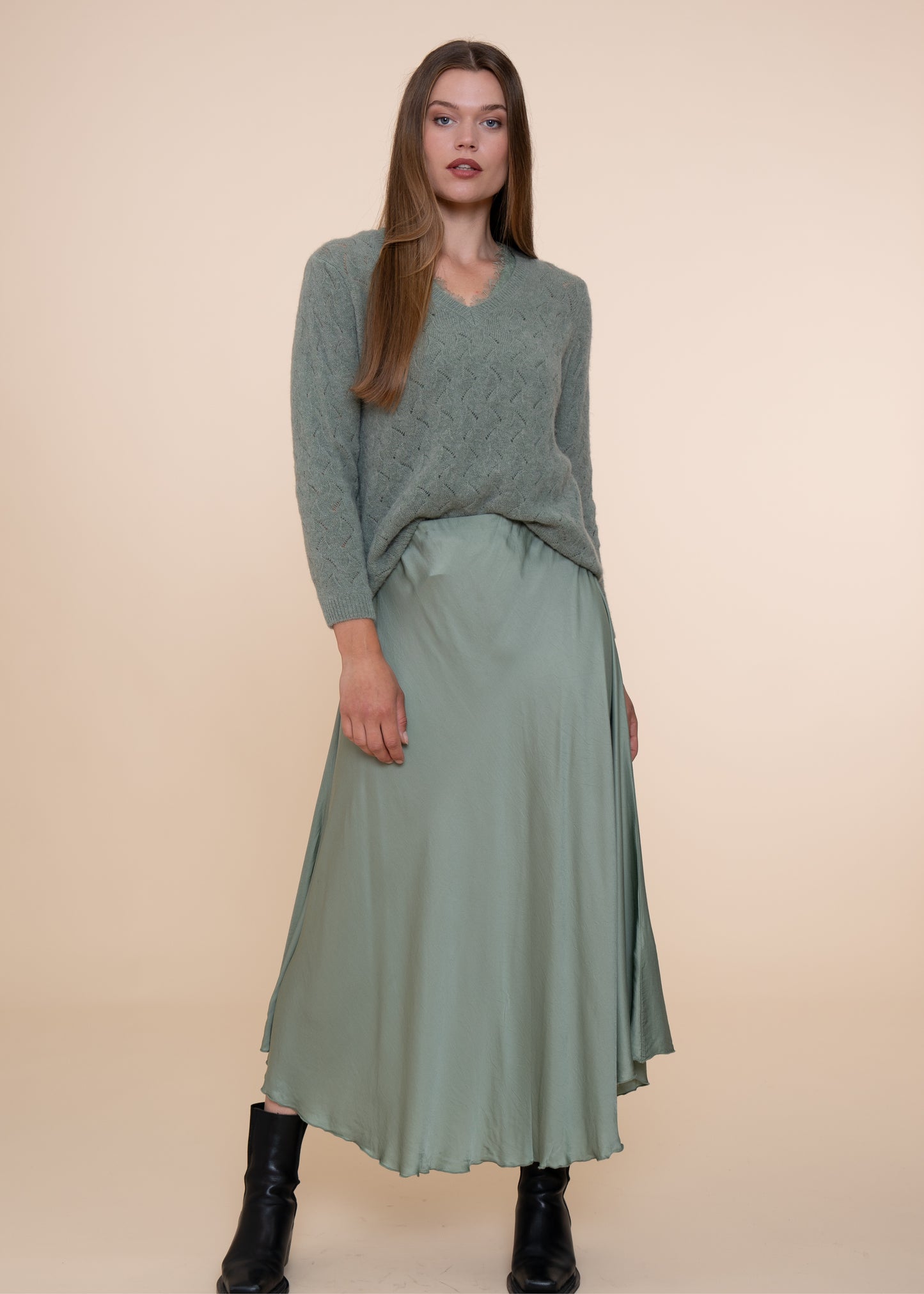 Flach Skirt Stone Green