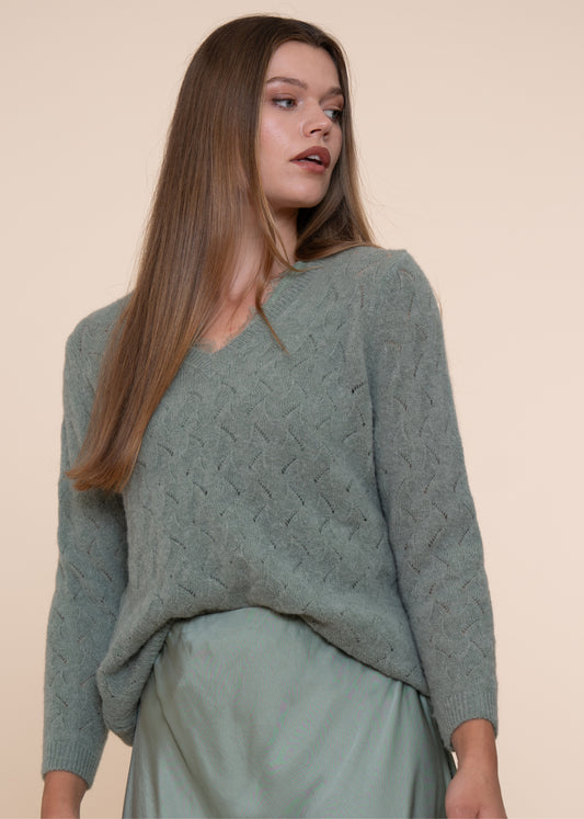 Ladis Sweater Stone Green