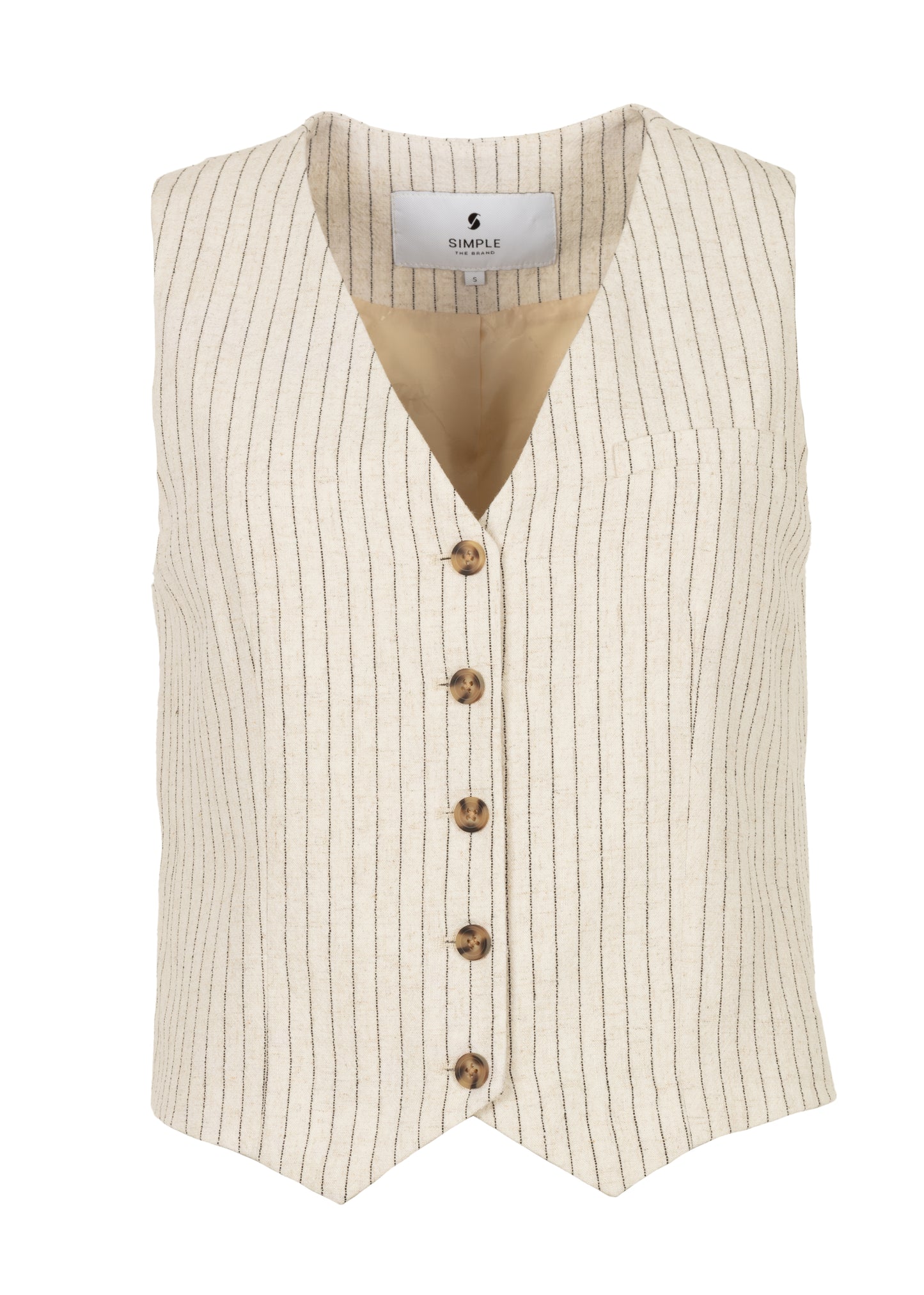 Madrid Gilet Naturel Pinstripe