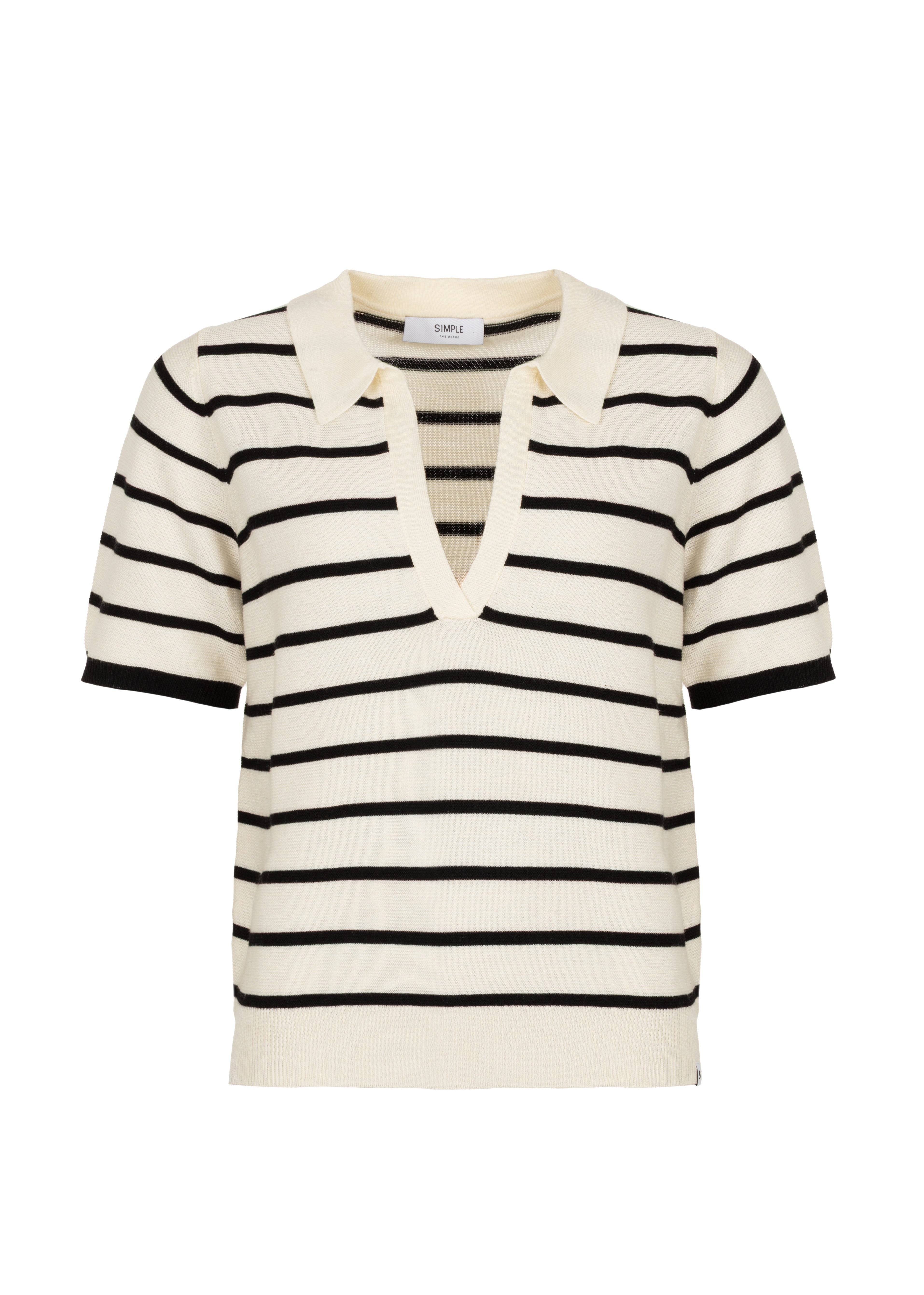 Polka SS Top Ecru White Black