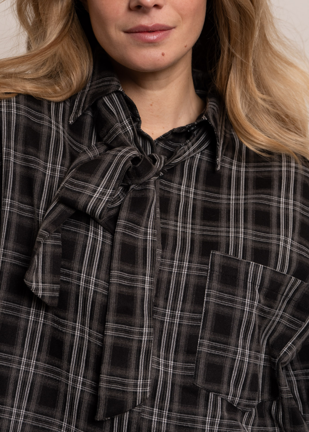 Rehana Blouse - Black Check