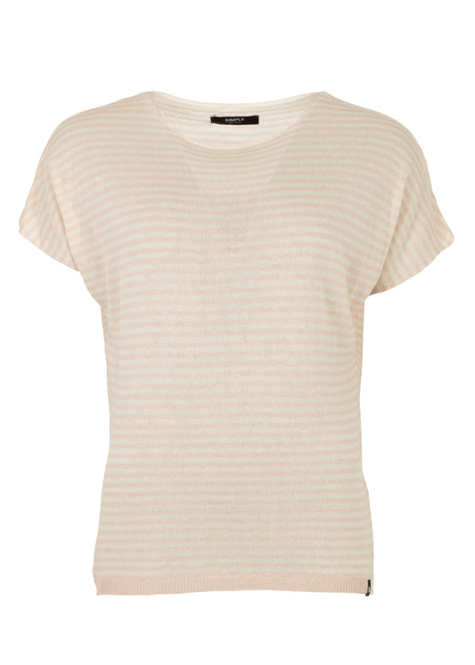 Romera Top Egret/ Lt Rose Stripe