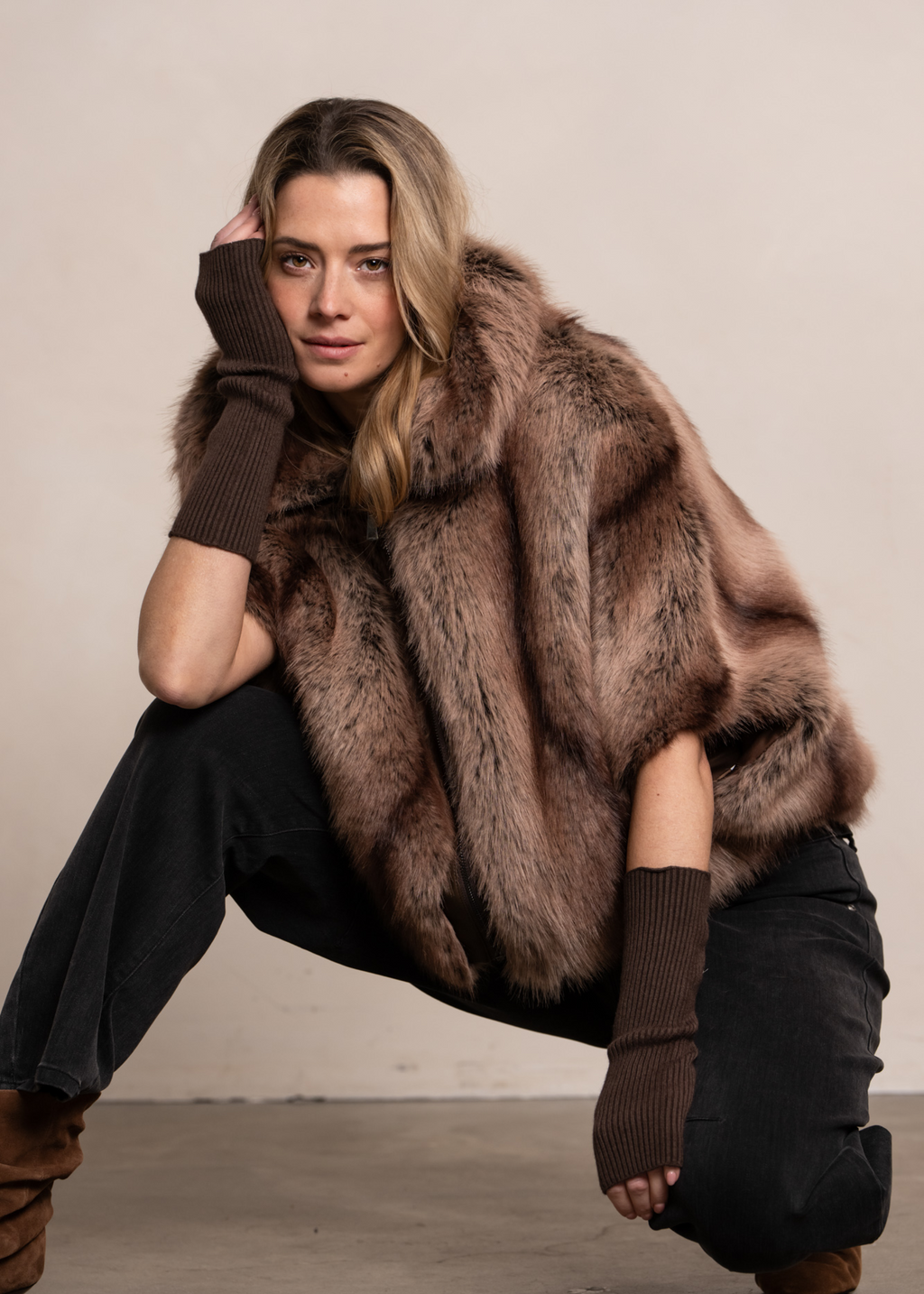 Romie Faux Fur - Cacao