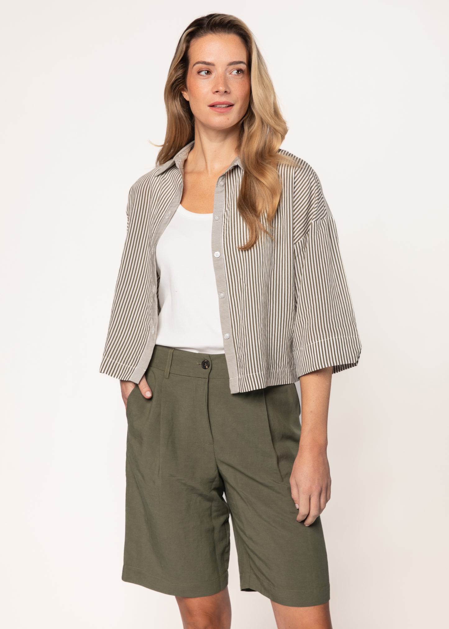 Salita Blouse Egret Olivine