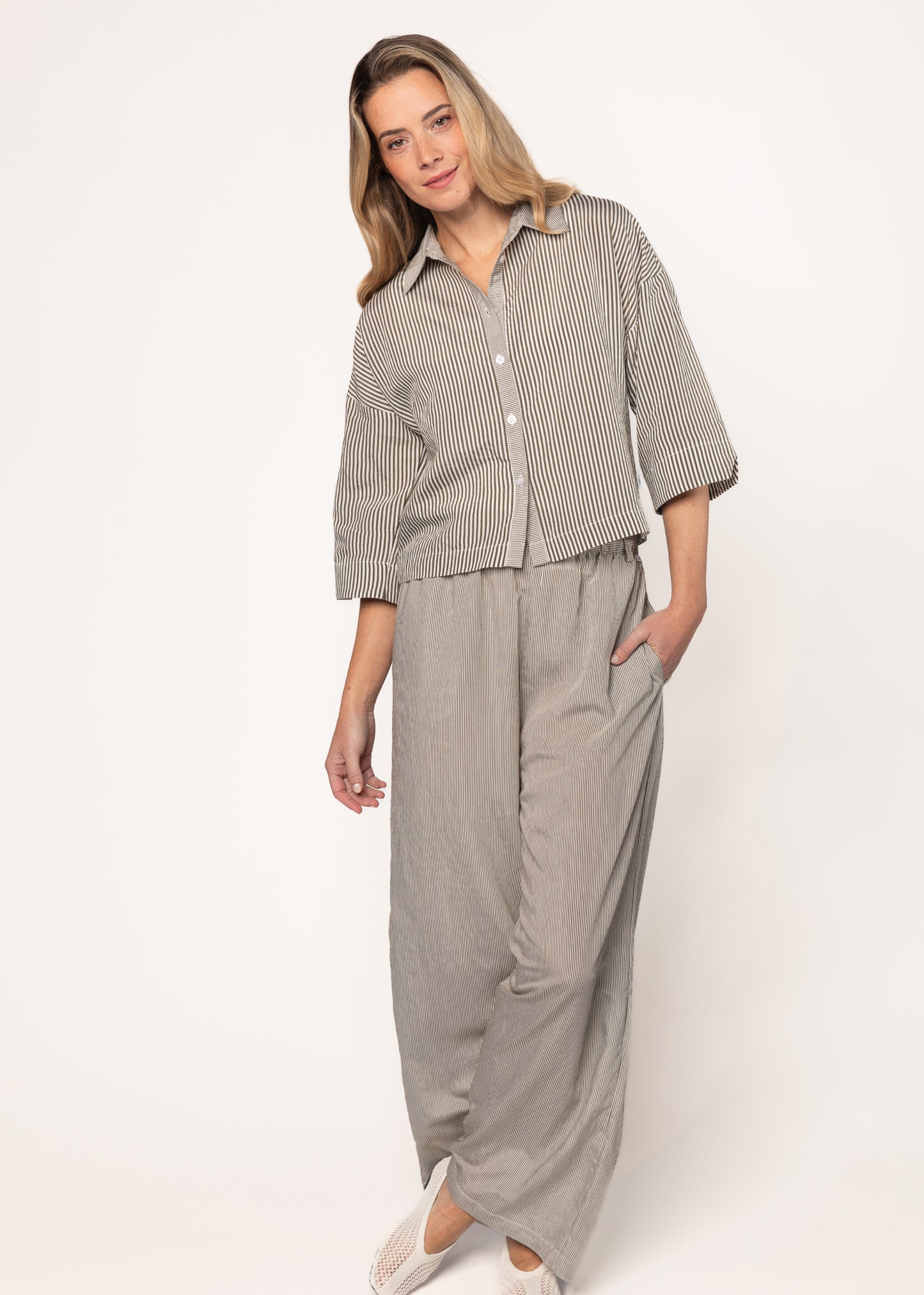 Salvy Pants Egret Olivine