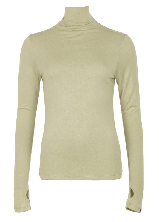 Selma Long sleeve top Lt Oliva Mel