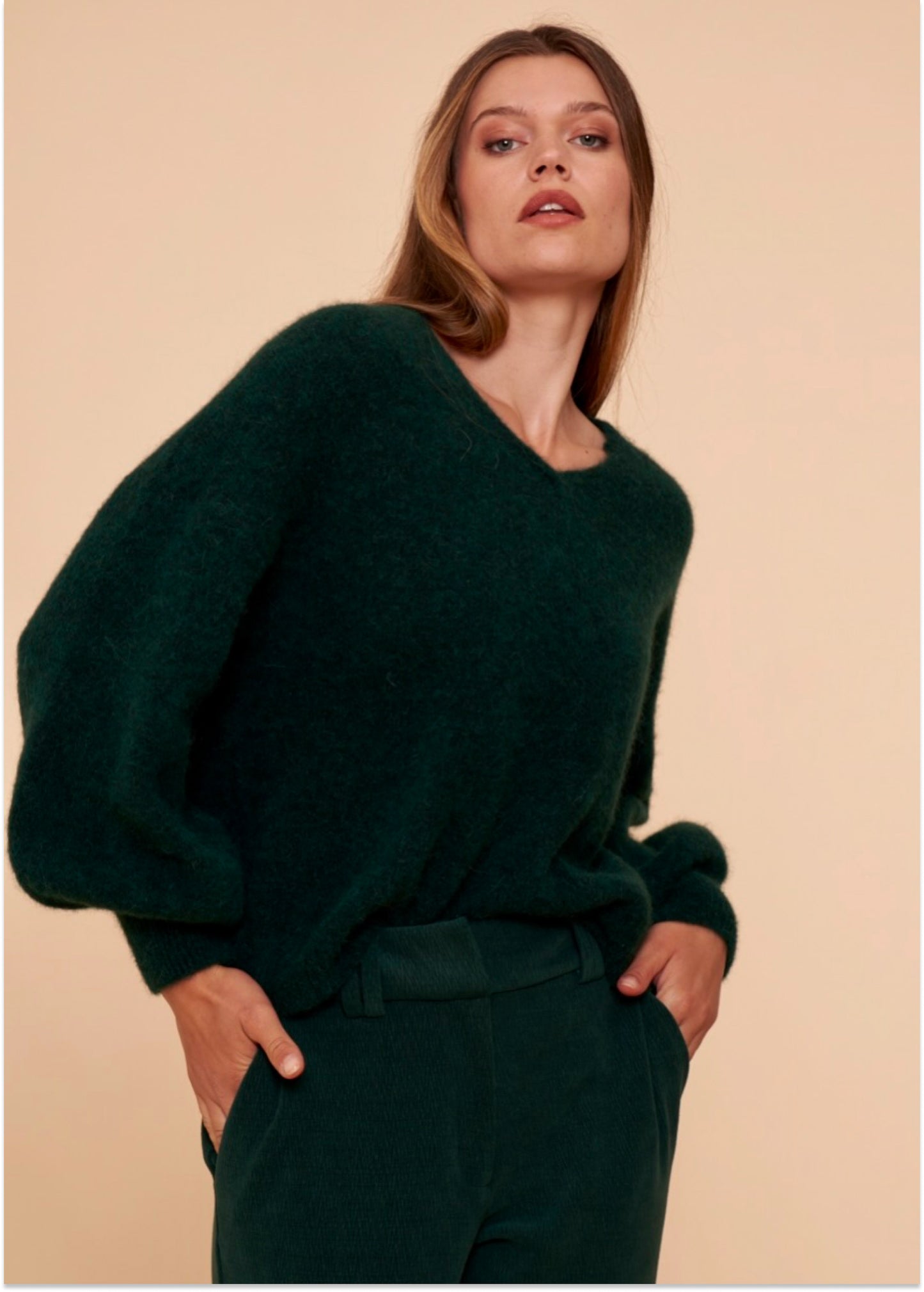 Deux Sweater Deep Emerald