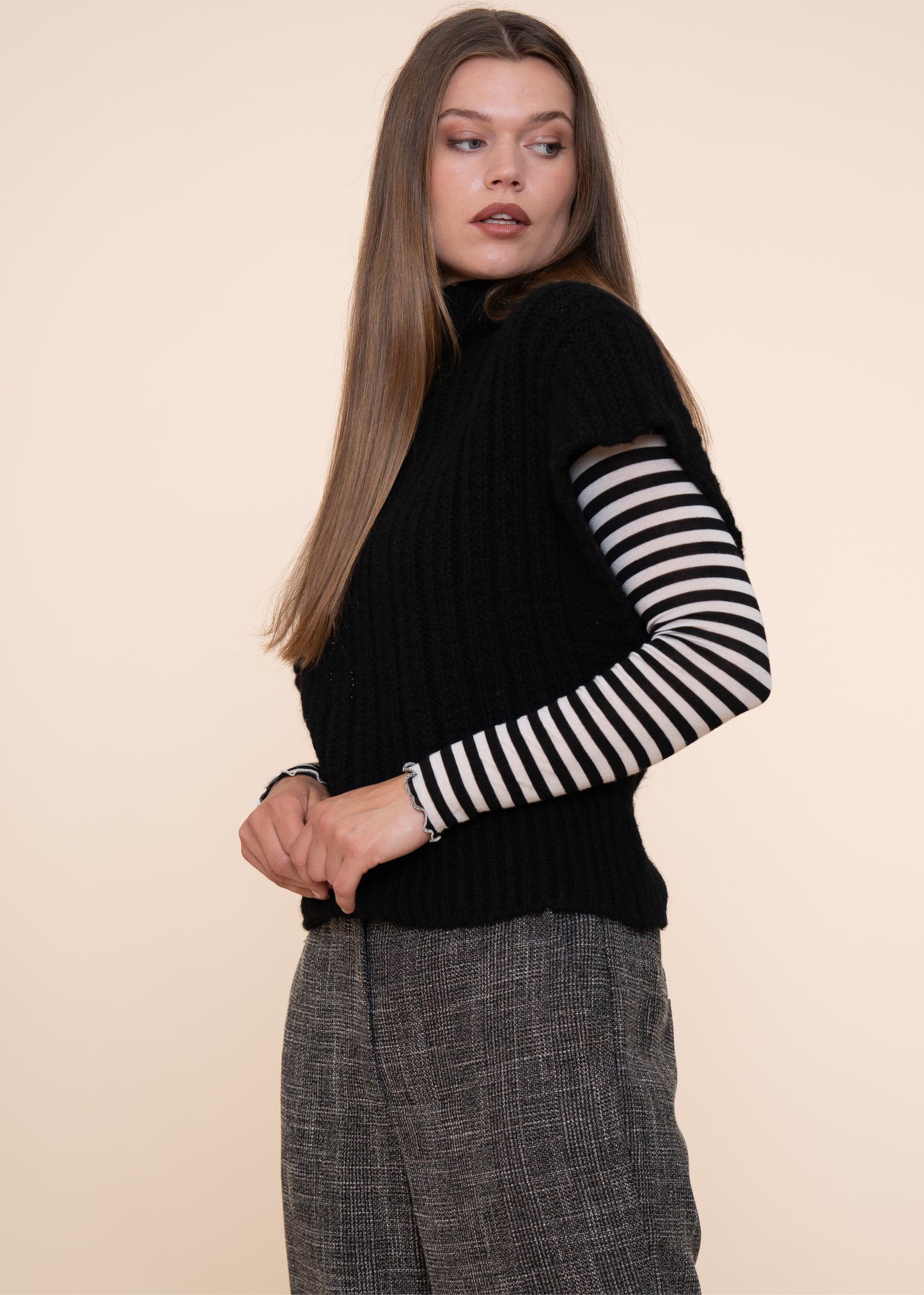 Tal Top Striped Black/White