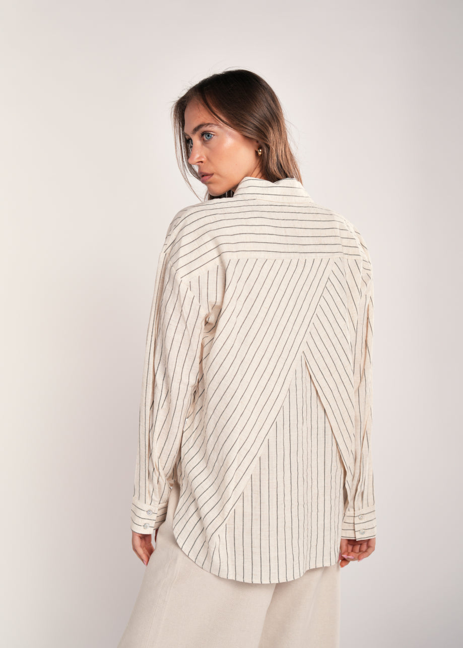 Bella Blouse Natural Stripe