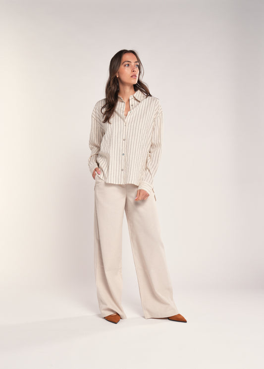 Bella Blouse Natural Stripe