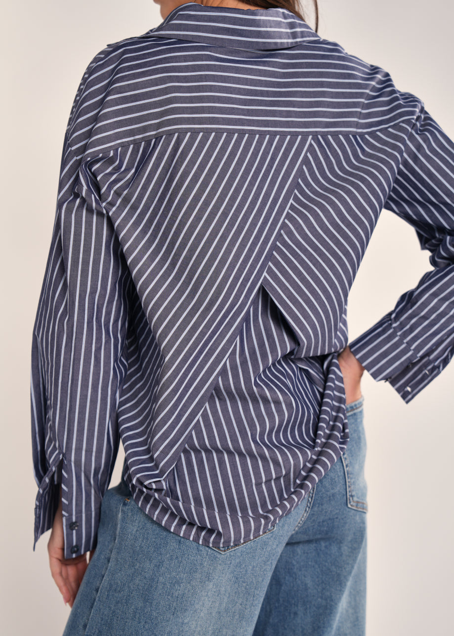 Bella Blouse Navy Stripe