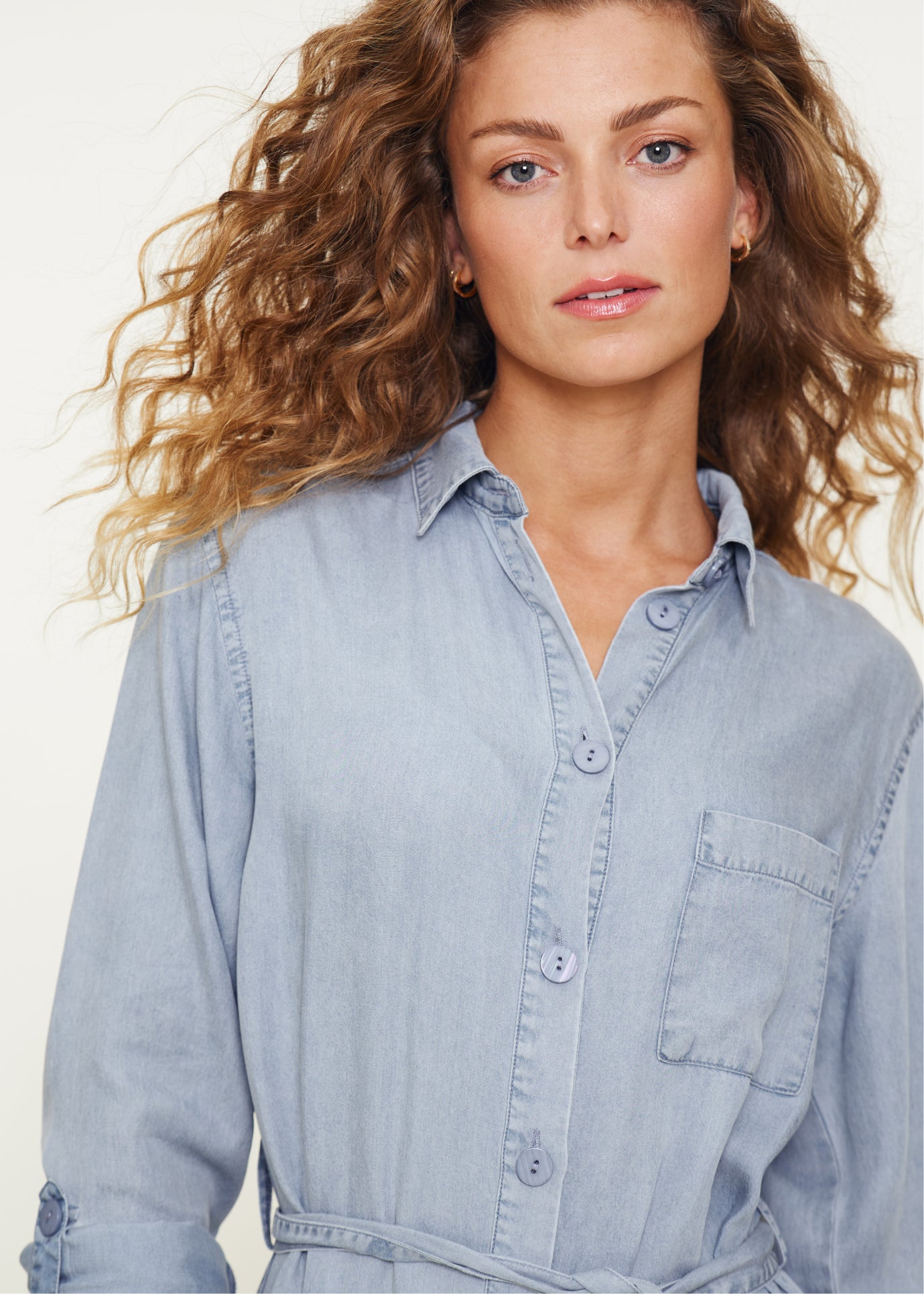 Dina jurk Denim Blauw