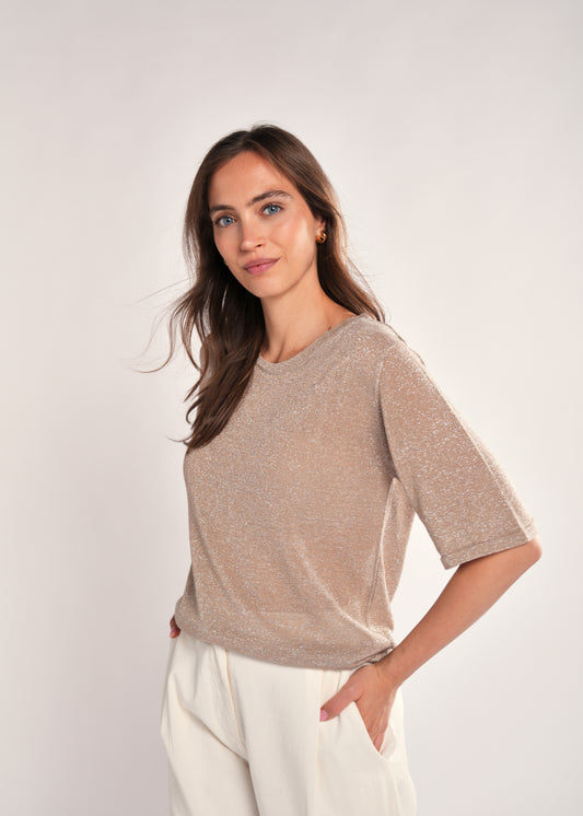 Jupiter T-shirt Taupe Silver