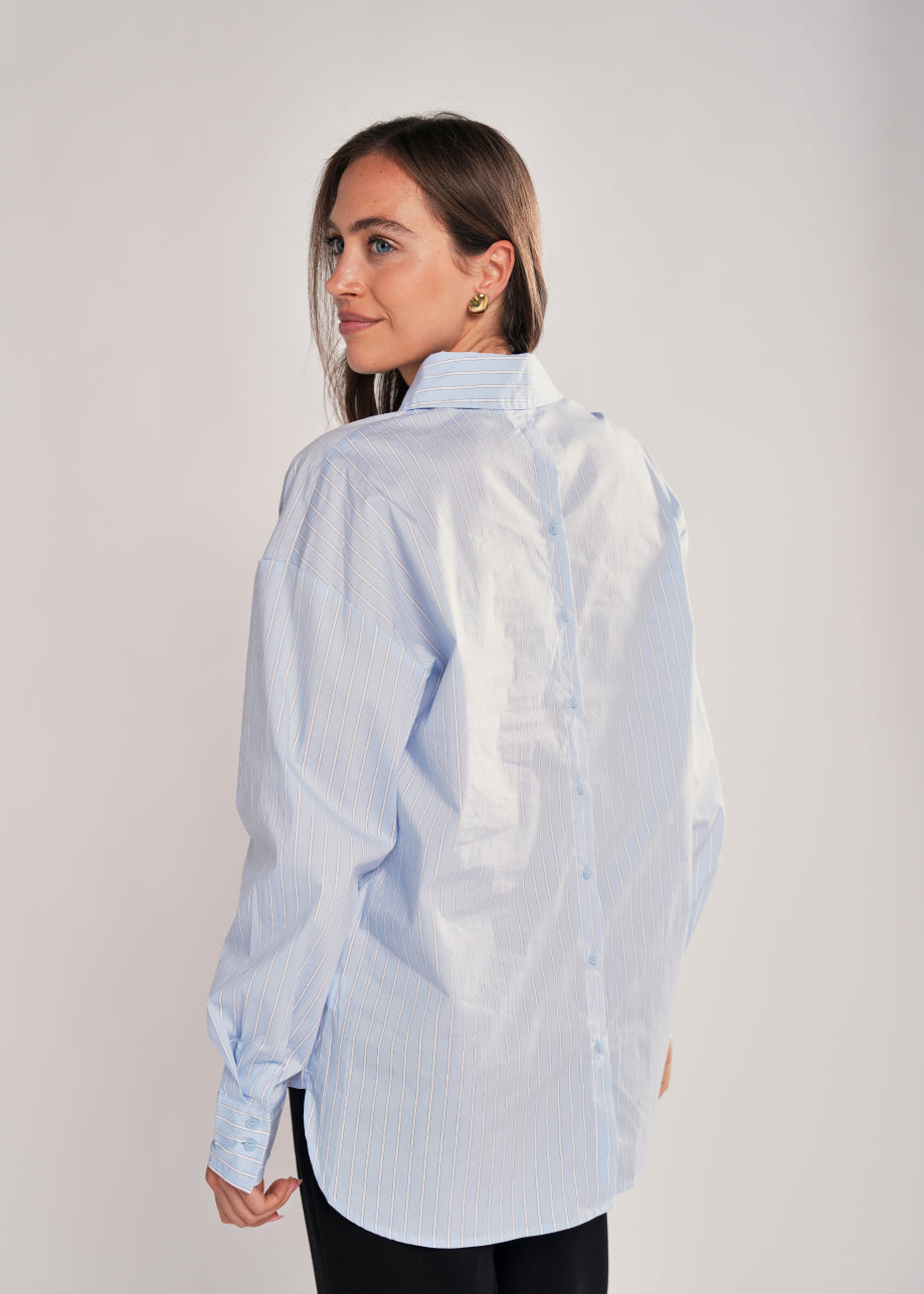 Lilly Blouse Ijs Blauw Streep