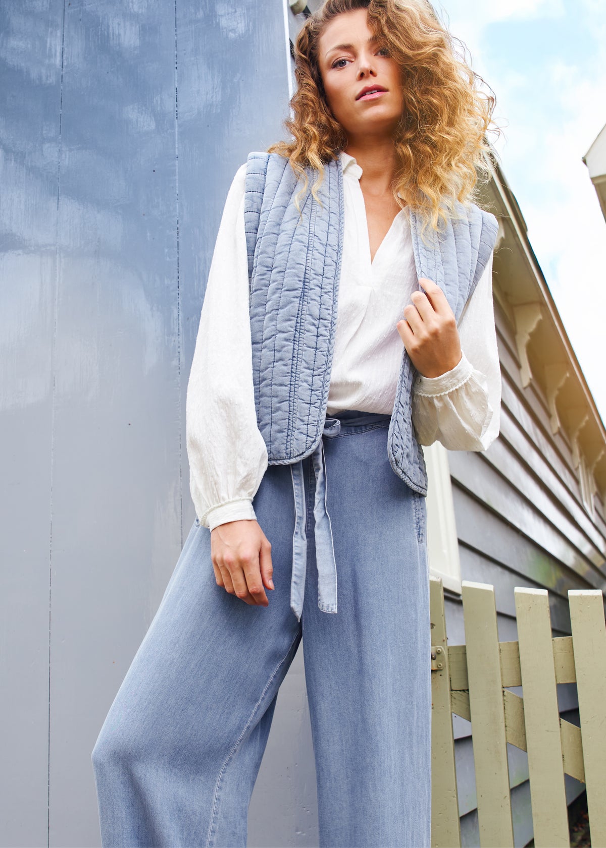 Dempi Gilet Sun Faded Blue