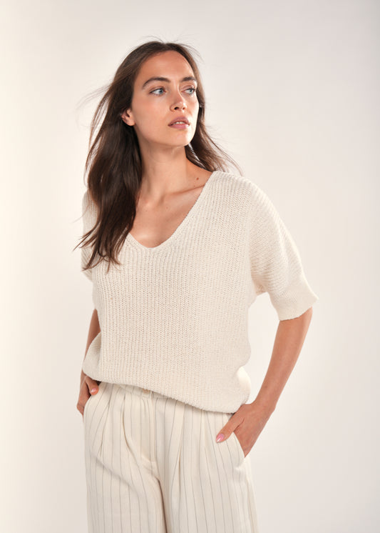 Vamos SS Top Ecru White