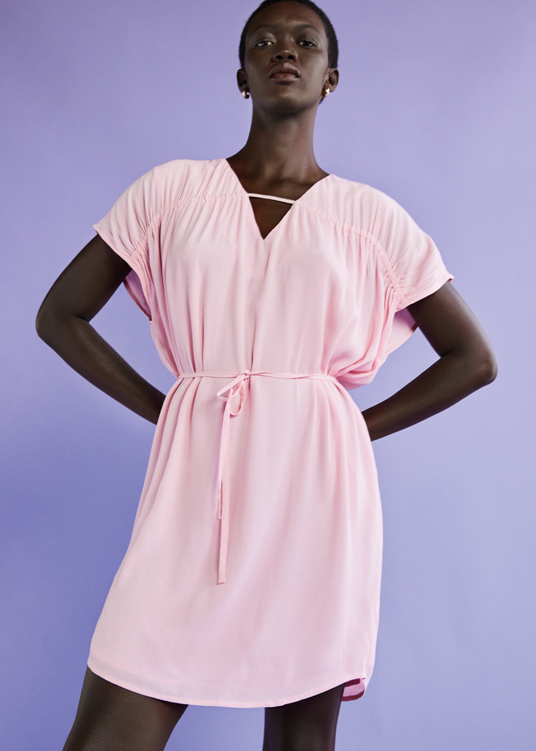 Kass Dress - Pink - Front - Dress - Simple