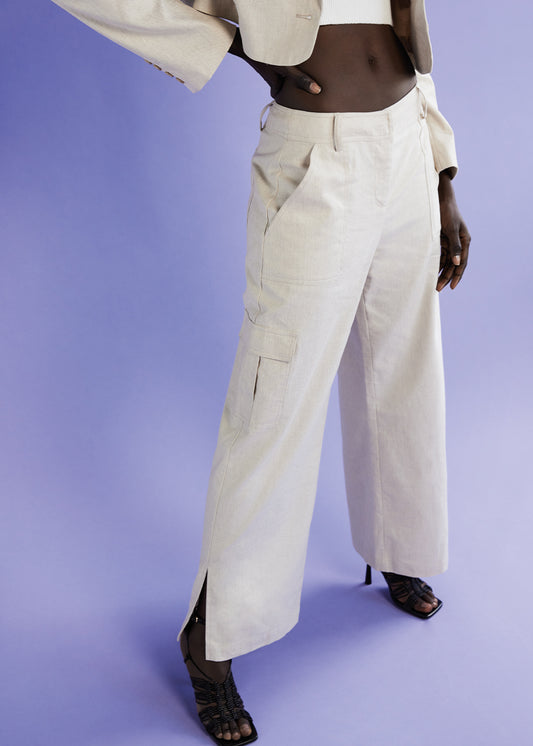Ezra Trouser - Sand - above - Trousers - Simple